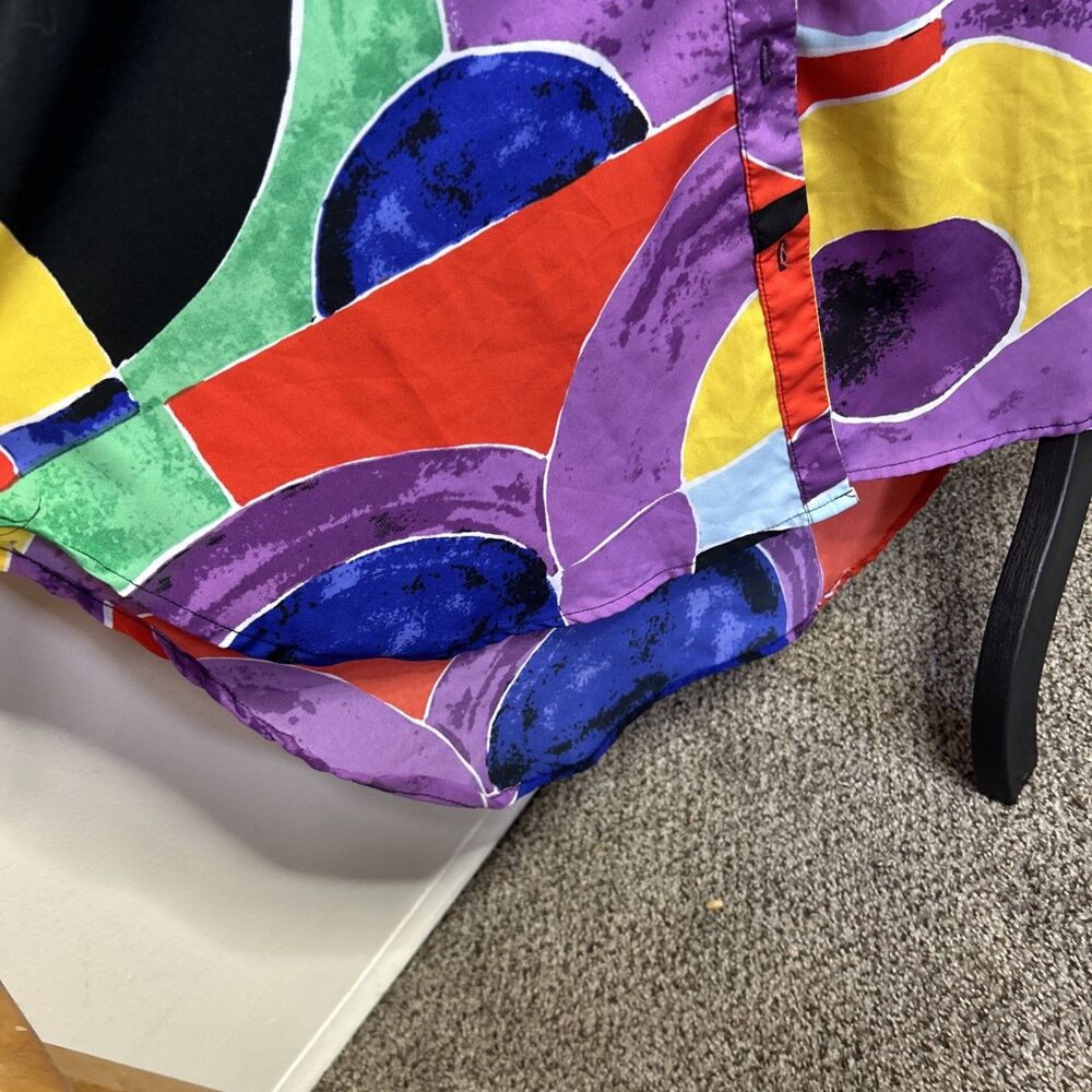 Rainbow Abstract Watercolor Shirt Dress Art Teacher Core  1XL - Picture 3 of 5